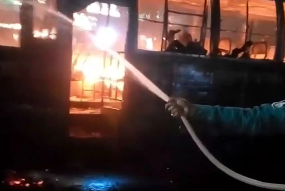 3 buses caught fire within an hour in the capital